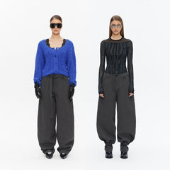 Wcoumq | Low-Waisted Drawstring Scimitar Trousers – Stylish Casual Pants for Women