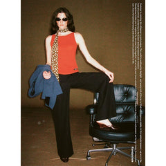 Wcoumq | Minimalist Straight-Leg Suit Pants with Clean Waist Design