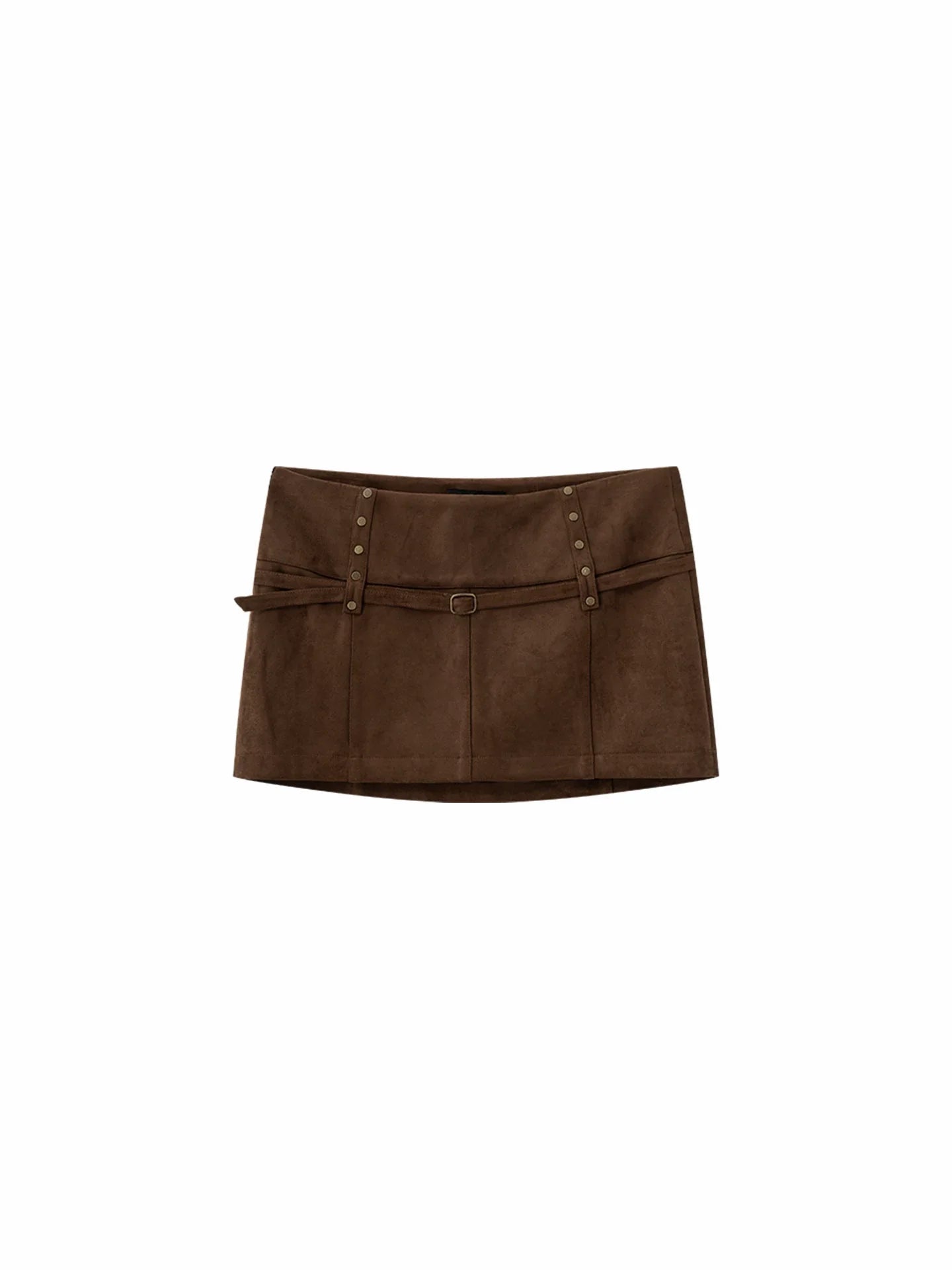 Wcoumq | Retro Rivet Low-Waist Suede Skirt – Stylish Women’s Vintage-Inspired Suede Skirt