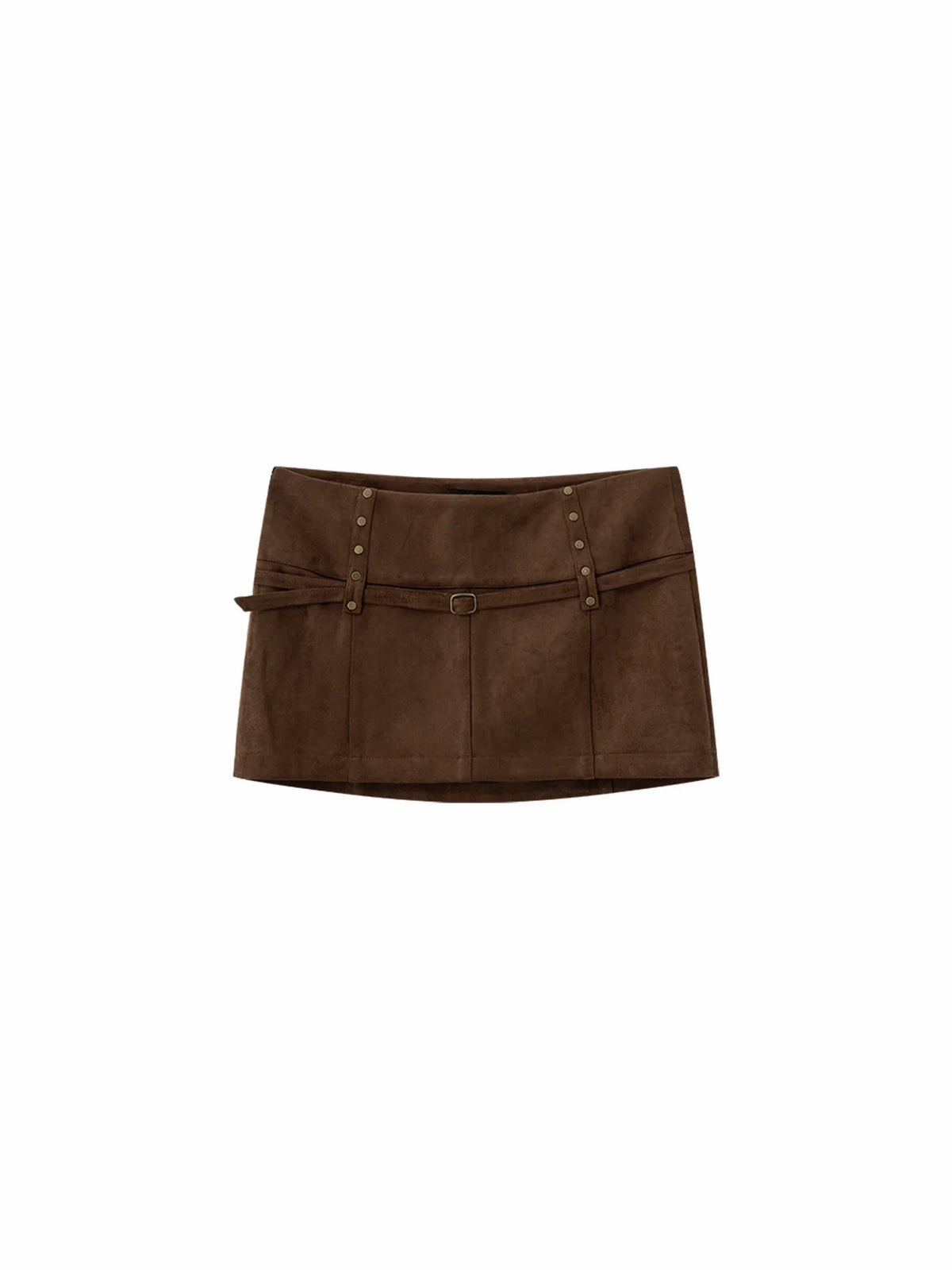 Wcoumq | Retro Rivet Low-Waist Suede Skirt – Stylish Women’s Vintage-Inspired Suede Skirt