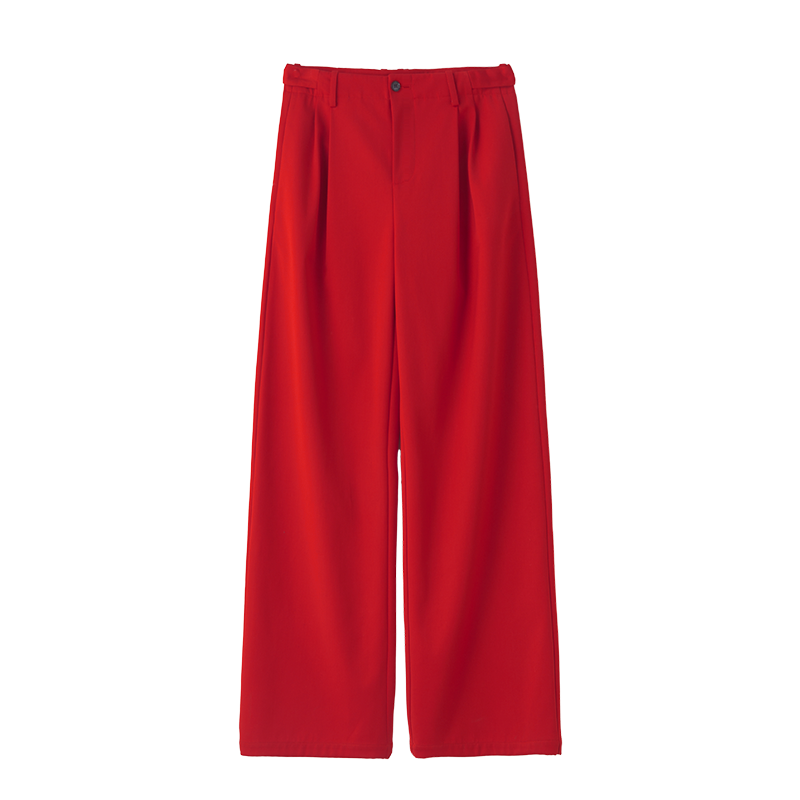 Wcoumq | Low-Waist Three-Dimensional Pleated Wide-Leg Drape Suit Pants – Stylish Women's High-Fashion Trousers