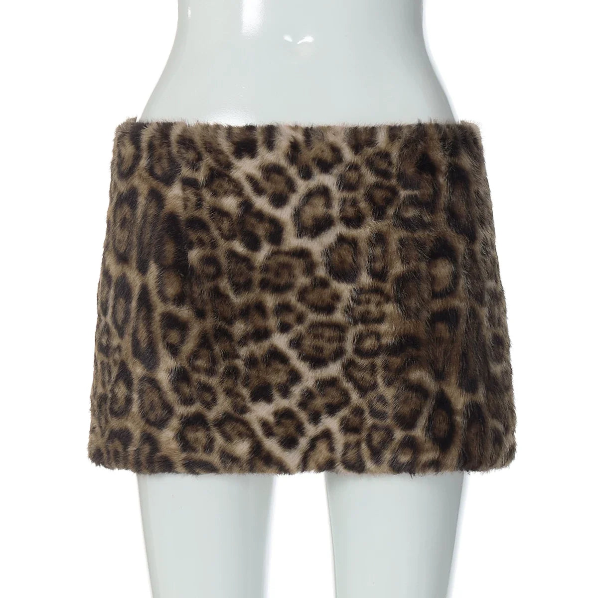 Wcoumq | Sexy One-Shoulder Fur Collar Long-Sleeve Top & Eco-Friendly Leopard Print Skirt Set – Autumn & Winter European Hot Girl Style