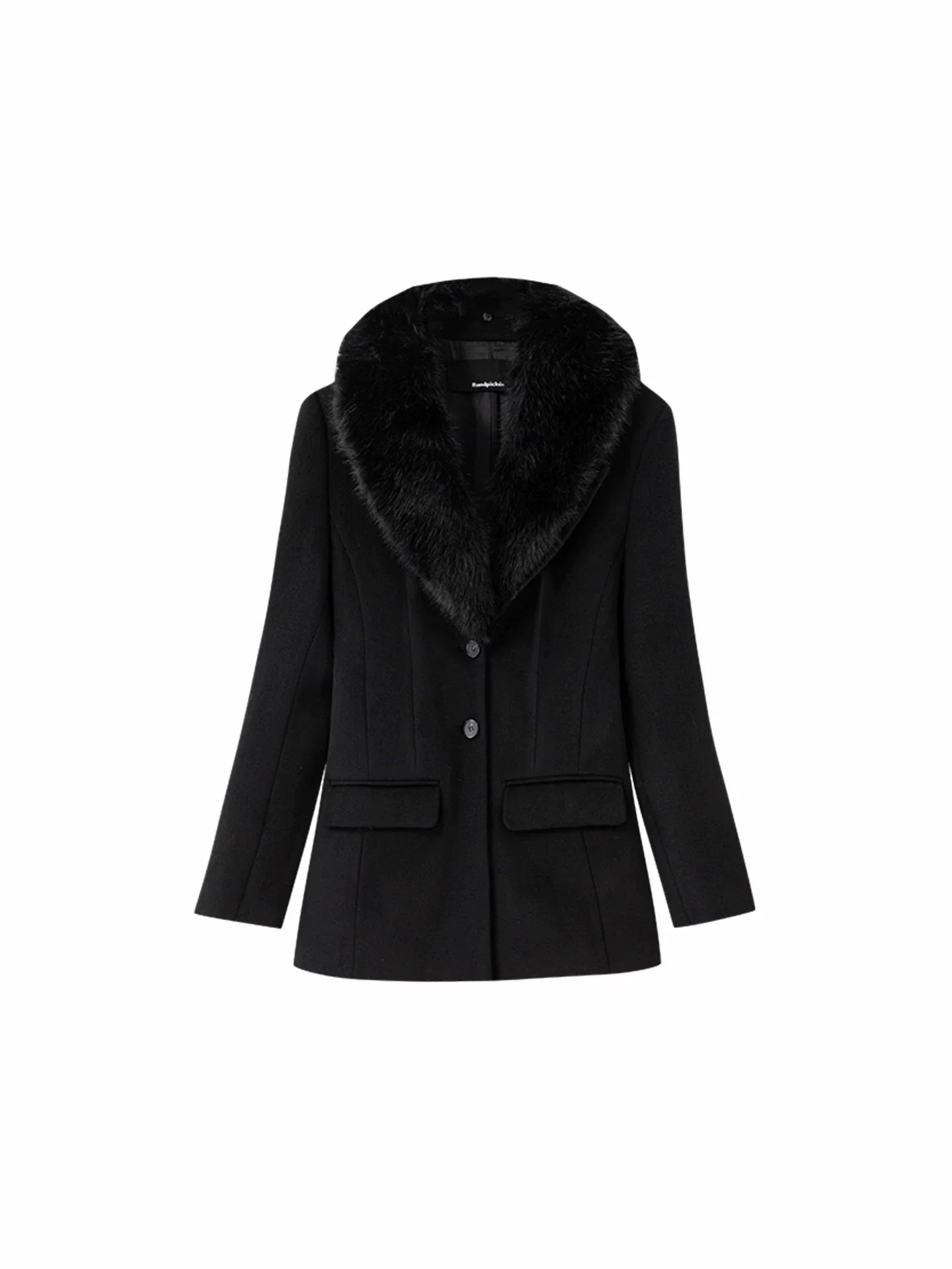 Wcoumq | Retro Mid-Length Waisted Woolen Suit with Detachable Fur Collar – Autumn & Winter Women’s Outerwear