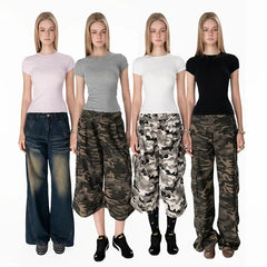Wcoumq | Asymmetrical One-Shoulder Slim-Fit Short Sleeve Knit Top for Summer