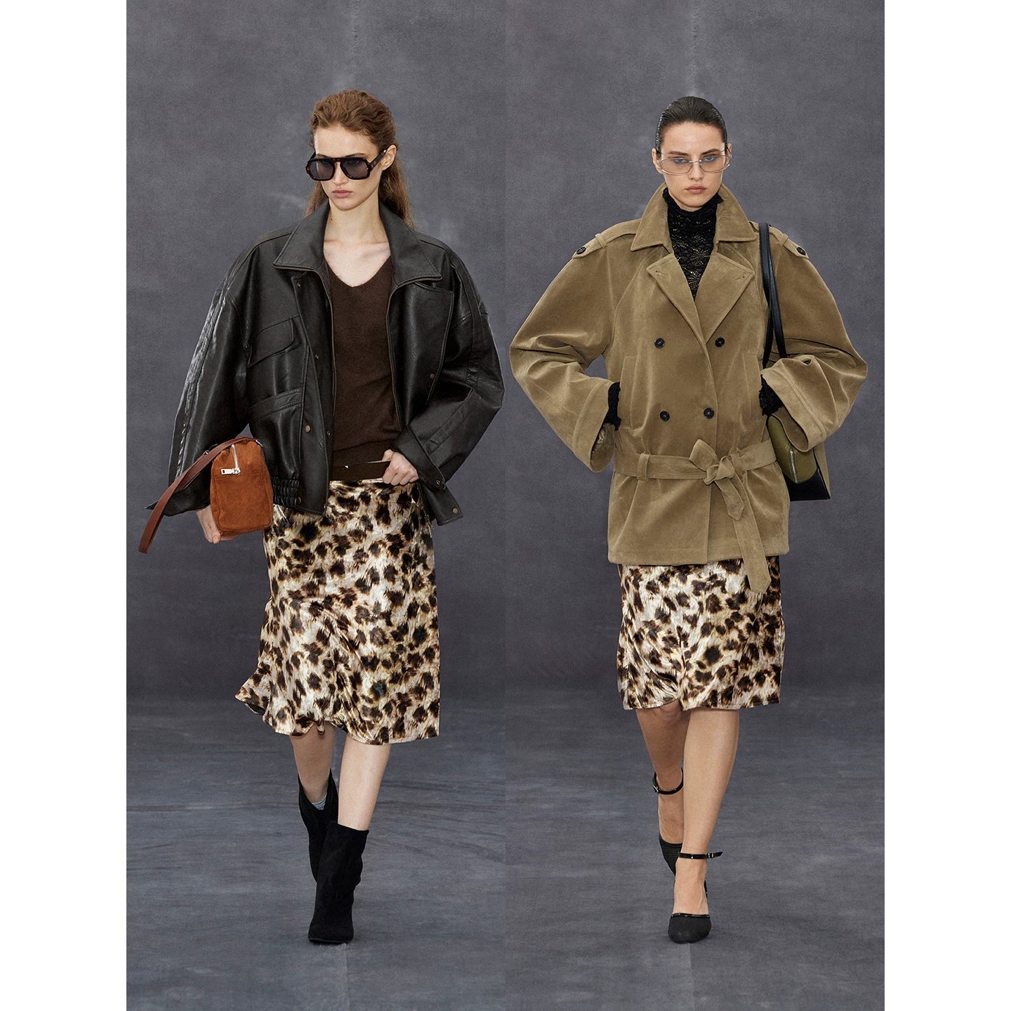 Wcoumq | Elastic Waist Leopard Print Velvet A-Line Fishtail Skirt – Sexy High-Waisted Large Hem Skirt for Women