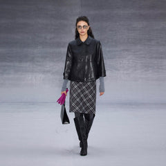Wcoumq | Touch Series Checkered Woolen Straight Skirt – Classic and Elegant Wool Skirt for Women