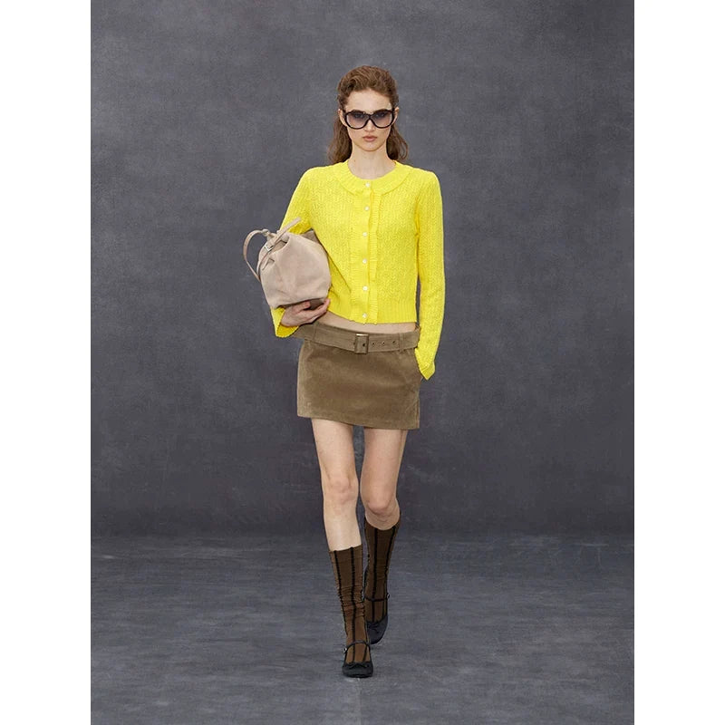 Wcoumq | Suede Low-Waist Horizontal Skirt – Stylish Women’s Comfortable and Chic Skirt for Fall