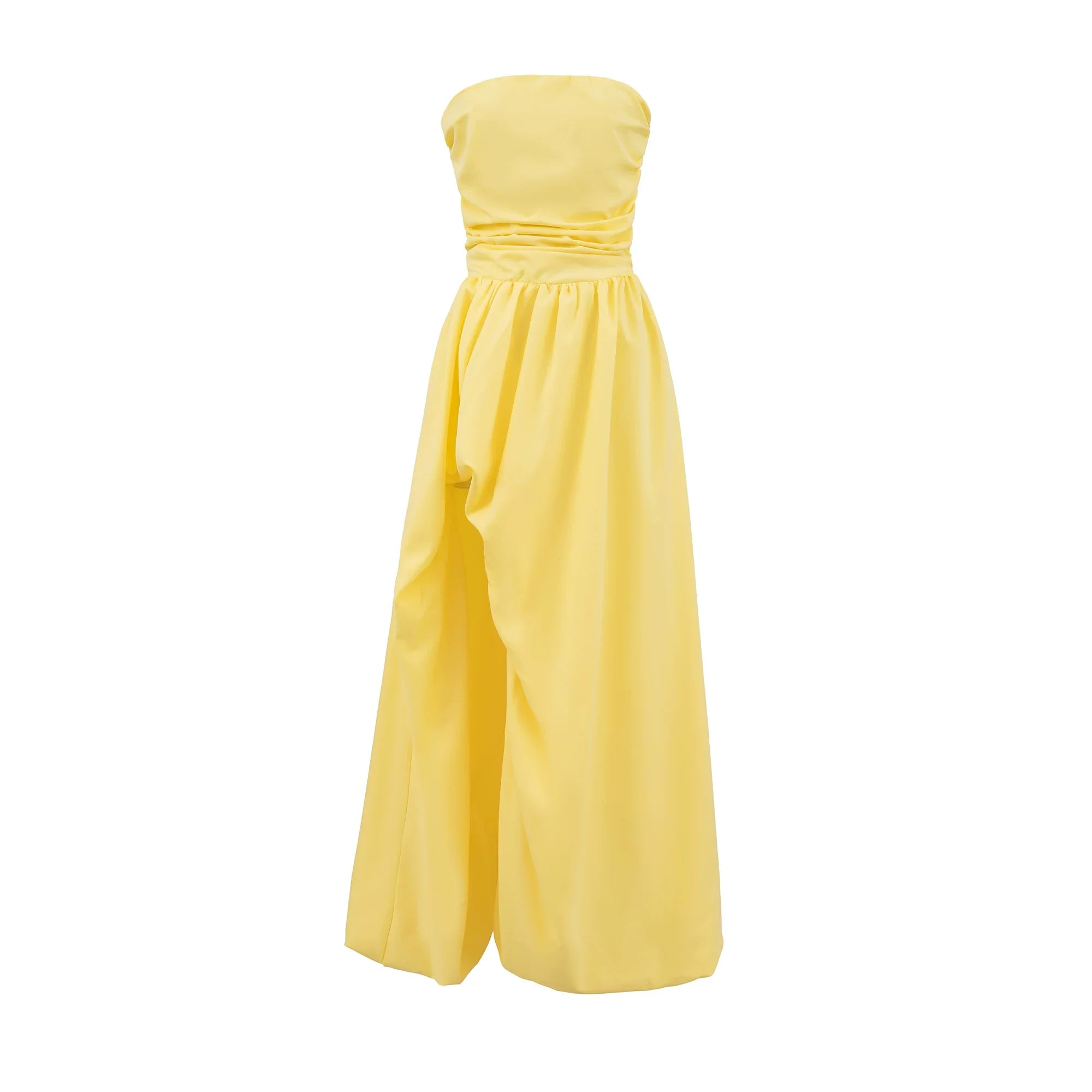 Wcoumq | Princess Tube Top Dress with Bubble Skirt and Side Slit for Women